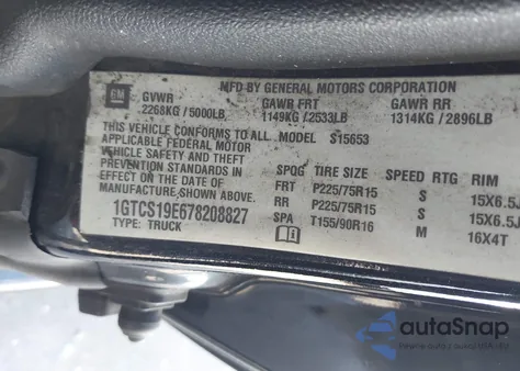 2007 GMC Canyon Sle1 z USA, uszkodzony, nr VIN 1GTCS19E678208827